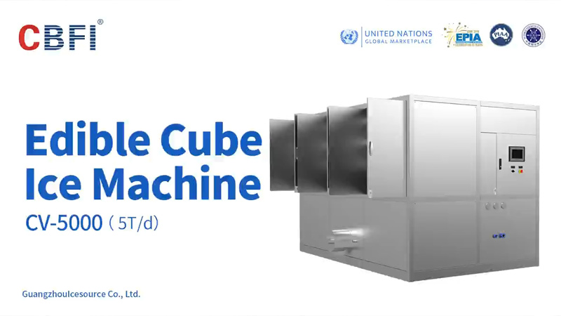 5 Tons Ice Cube Machine Debugging Video (CV5000)